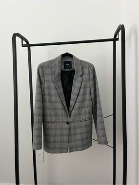 Bershka Gray Glen Plaid Blazer